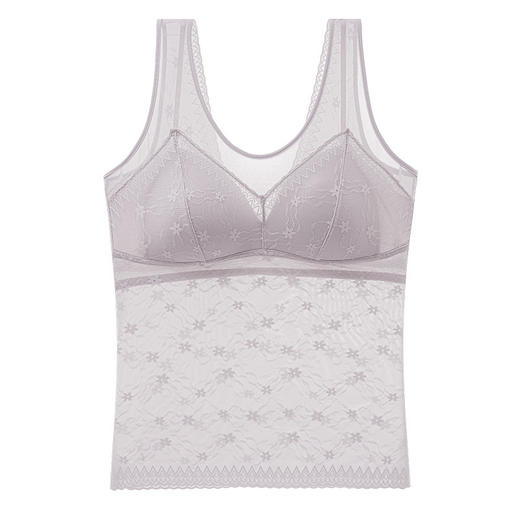 【轻盈透气，美体塑形】法式宽肩网纱，圆领性感蕾丝，突显性感曲线，舒适透气，穿着轻盈，清新凉爽，无钢圈轻塑修身美体，一体式胸垫舒适透气！ 商品图7