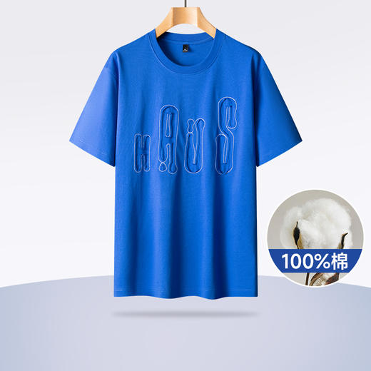 【Q】【100%棉】【新款DPS】大依优型大码圆领短袖T恤夏季加肥加大肥佬休闲宽松透气上衣男士半袖夏装潮款 商品图0