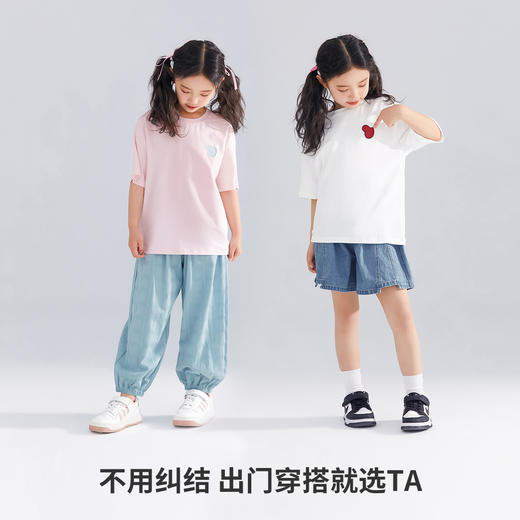 【清仓捡漏】【冰瓷棉】【120-165】【可可鸭】女童短袖T恤半袖印花上衣（棉95% 氨纶5%） 商品图5
