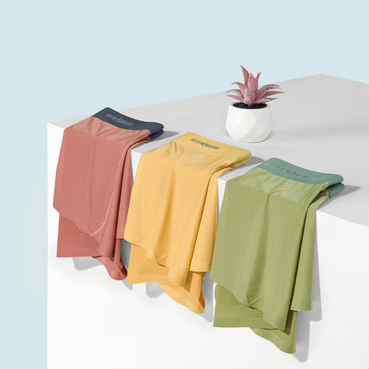 【礼盒3条装】【冰凉裸感】柒牌60支冰丝网眼男士平角内裤轻薄丝滑柔软	126F70130 商品图4