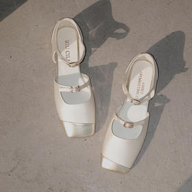 BIUCILI 原创设计 新中式丝绒真丝布芭蕾舞鞋中空玛丽珍女单鞋