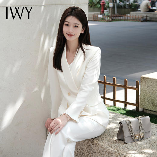 IWY/白色西装套装女新款休闲宽松西装外套医美上班正式场合工作服C14219+P34219 商品图2