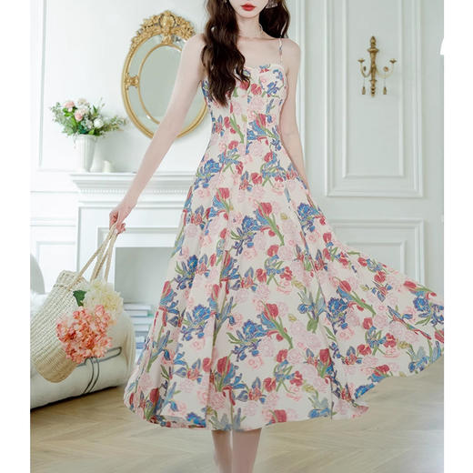 裁缝学苑AS223法式碎花吊带连衣裙纸样女装大摆沙滩长裙子样板 商品图2