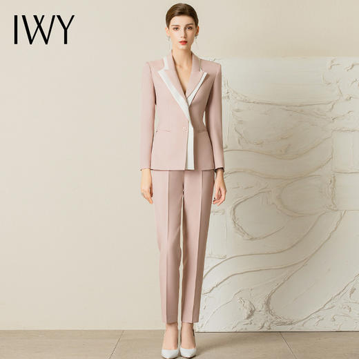 IWY/高端粉色西装套装女春季新款商务总裁职业装美容院正装231075CP1 商品图0