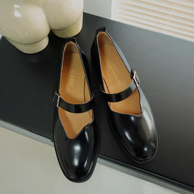 BIUCILI 「黑胶氛围」非对称原创小众学院风玛丽珍小皮鞋女单鞋