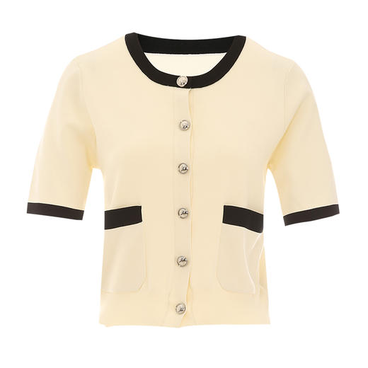 VIMAGE纬漫纪夏季新品时尚百搭撞色针织衫V2101714 商品图6