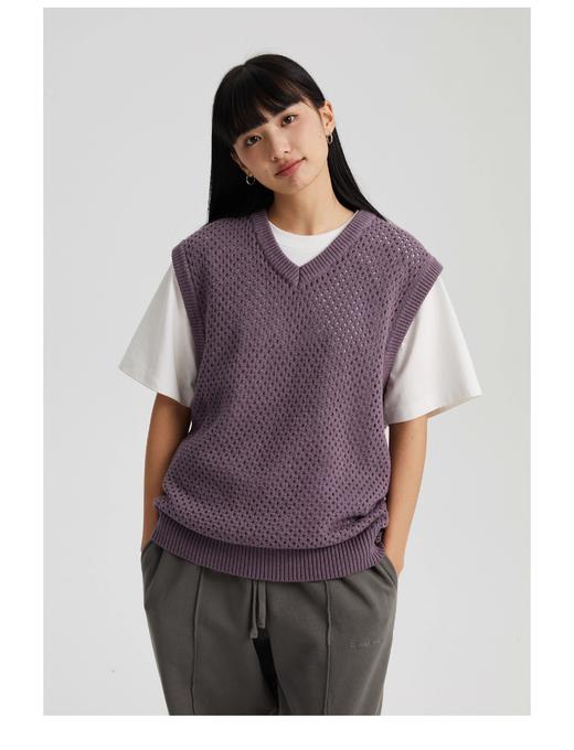 WassupHouse 镂空V领毛背心 商品图2