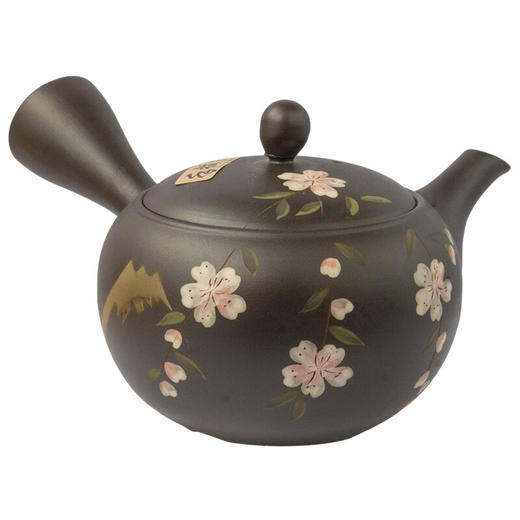 【非同款】美浓烧（Mino Yaki）常滑烧日本进口手作紫砂黑泥富仙手绘樱花复古粗淘过滤泡茶壶茶具 商品图5