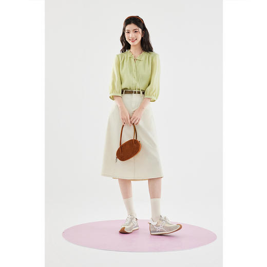 【严选】诗凡黎衬衫系带木耳边浪漫2024春夏新款女上衣衬衣百搭SF5120721 商品图1