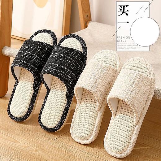 亚麻拖鞋女款春秋居家室内吸汗防滑四季家用棉麻布拖鞋男 商品图2