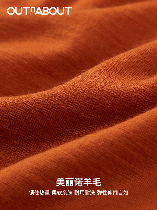 OUTnABOUT出门走走 24ss可机洗美丽奴羊毛打底长袖T恤 商品图4