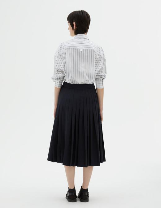 Margaret Howell  墨蓝色羊毛百褶苏格兰半裙 商品图9