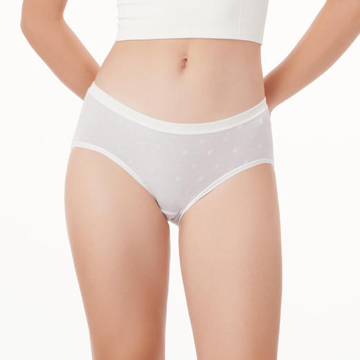 都市丽人基础系列舒肤棉内裤女提花纯棉女士内裤低腰平角内裤LK45A6 商品图1
