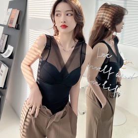 【舒适自由，尽显魅力！】法式网纱，繁花似锦；无钢圈之舒适，背部免除压力。一体式洞洞杯，自由舒展身躯；修身长款包裹玲珑曲线，冰丝清爽呵护美背！