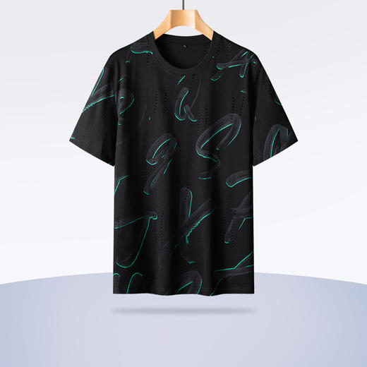 【Q】【新款DPS】大依优型大码短袖T恤圆领加肥加大肥佬休闲宽松透气上衣男士半袖夏装潮款 商品图1