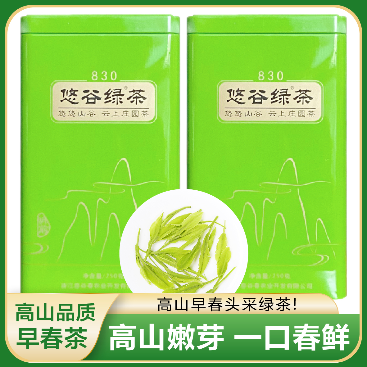 2026新茶 悠谷绿茶 830（高香绿茶）250克 芽细香悠 香甜顺滑