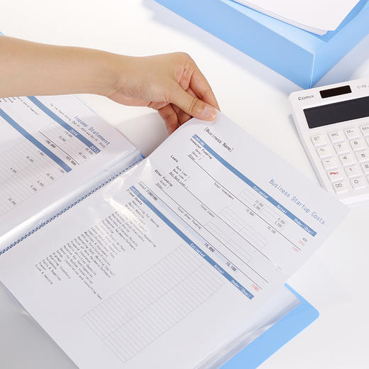 齐心 PF20AK 超省钱资料册 A4 20袋 蓝 商品图2