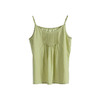 绽放221/天丝苎麻棉精致塔克设计A字宽松遮肉显瘦豆绿细吊带背心 商品缩略图4