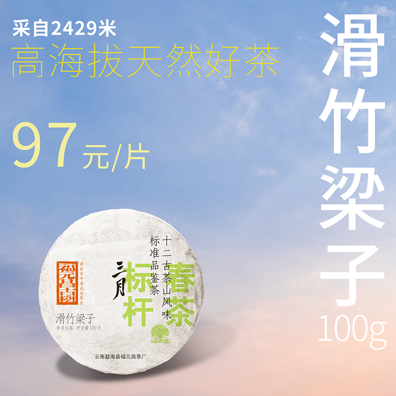 【福元昌古树】2024年三月系列-微小产区滑竹梁子100g生饼