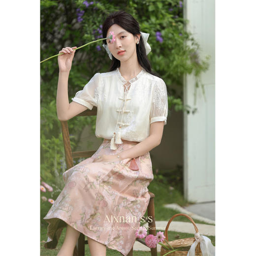 【65折秒杀】鹿向南新品 「知意」新中式衬衫半裙套装L35609 商品图1