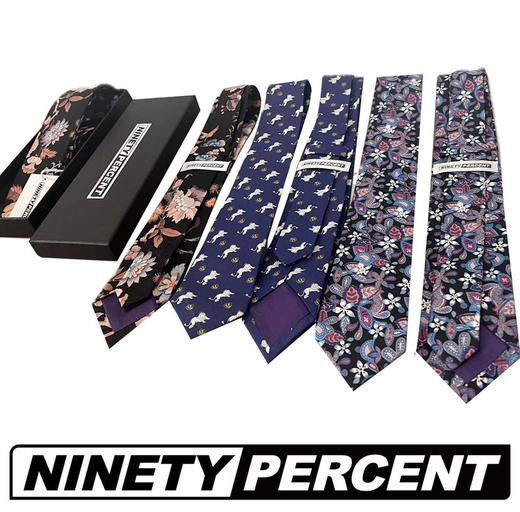 NINETYPERCENT 雅痞潮牌印花领带原创羊毛衬 花色请备注 商品图0