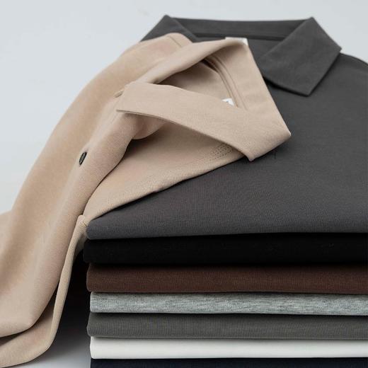 高端230g棉无痕领Polo衫男短袖t恤纯色新疆棉商务压胶男式Polo衫 商品图1