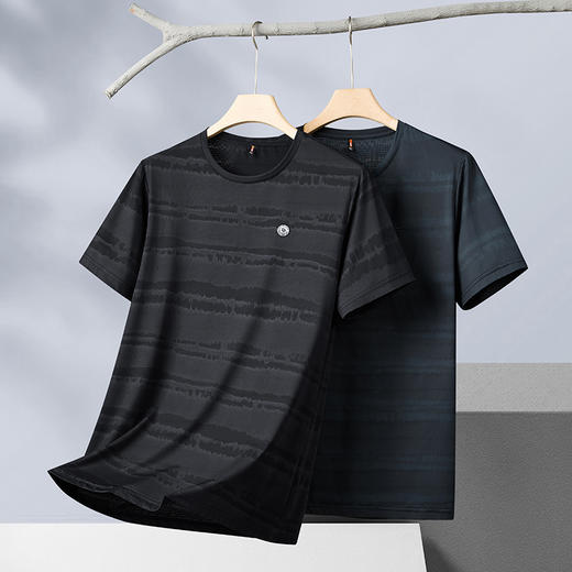 【冰丝高弹】【新款DPF】大依优型大码短袖T恤圆领加肥加大男装大号大码上衣男士休闲半袖夏季 商品图1