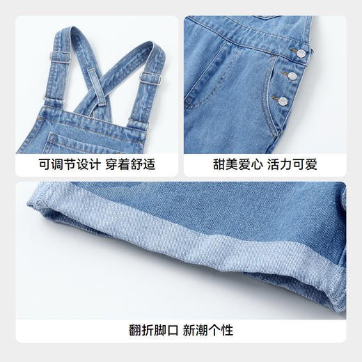 女童泡芙牛仔背带裤夏季新款安奈儿童装实体店同款AG426641 商品图4