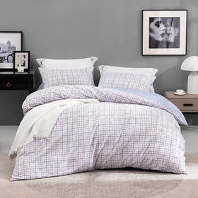 罗莱（LUOLAI）四件套纯棉床单被罩枕套全棉床上WD单双人简约诺曼风沐幽兰 MISS可可 200*230cm