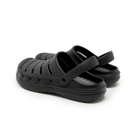 西遇厚底洞洞鞋男2024新款夏季简约休闲黑色沙滩凉鞋软底外穿拖鞋21545546 商品图3