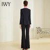 IWY黑色高端拼接领西装套装商务总裁阔腿裤正装时尚气质通勤工作服241007C1+P3 商品缩略图6