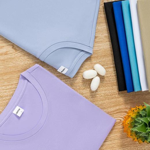 新款80支双面丝光棉男式t恤 白色新疆棉短袖t恤男夏休闲圆领t恤 商品图1