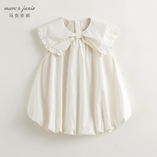 马克珍妮女童蝴蝶结翻领花苞连衣裙儿童裙子2024年夏装新款240662 商品图2