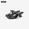 MIO米奥夏季方头时尚拖鞋简约一字带时髦闪钻高跟一字拖女M243141307 商品缩略图3