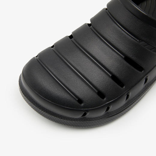 西遇厚底洞洞鞋男2024新款夏季简约休闲黑色沙滩凉鞋软底外穿拖鞋21545546 商品图5