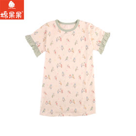 棉果果夏季新品5A抗菌纯棉80-130码女童长款套头T恤M221140224356