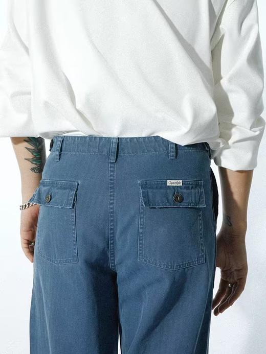 SUPERTOFU(SPTF)/RC-SS24-P053/磨损做旧 人字纹 OG107 法工蓝 面包长裤 商品图1