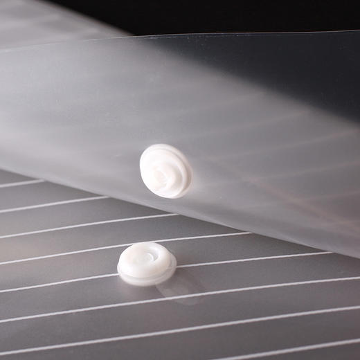 齐心 C318 巨划算经典条纹透明按扣袋 A4 20个/套 透明 商品图1