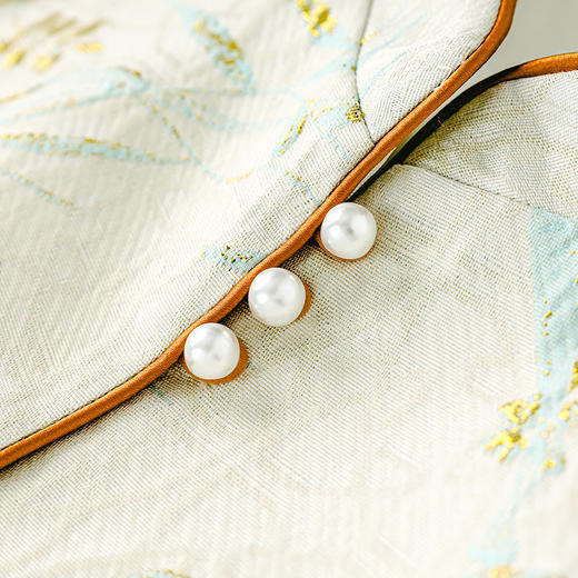 提花改良国风，新中式金丝竹叶鸟浮雕马甲WLZD-2411302 商品图2