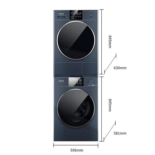 松下（Panasonic）洗衣机滚筒变频10kg 烘干机干衣机热泵10kg 天暮蓝 XQG100-E186+NH-ER185 商品图2