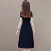 QYM-247235夏季短袖连衣裙时尚中式国风裙拼结双层假两件中长裙 商品缩略图2