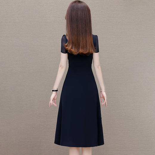 QYM-247235夏季短袖连衣裙时尚中式国风裙拼结双层假两件中长裙 商品图2