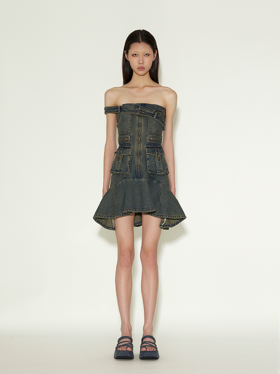 dislocation工装抹胸裙