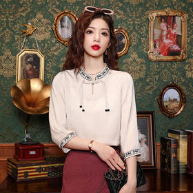 KQL-C30N3315新中式国风立领刺绣衬衫