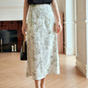 OLrain欧芮儿新中式印花半身裙女夏季2024年新款国风盘扣A字半裙 商品缩略图1