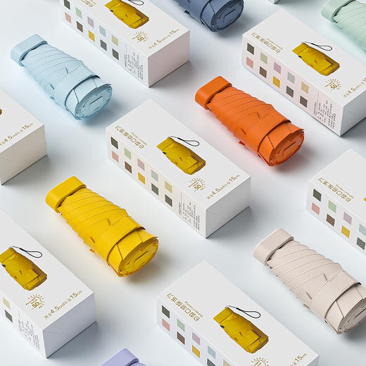 【推荐】南乔便携黑胶迷你六折口袋晴雨伞(9色可选) 纤细轻盈 黑胶防晒 商品图3