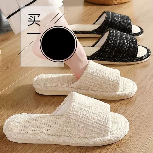 亚麻拖鞋女款春秋居家室内吸汗防滑四季家用棉麻布拖鞋男 商品图3
