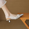 【预售5天】国风优雅，真皮拼接包头后空凉鞋CQSJ&2938 商品缩略图5
