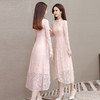 QYM-9605改良旗袍裙中国风中袖气质蕾丝裙夏季网纱裙 商品缩略图2