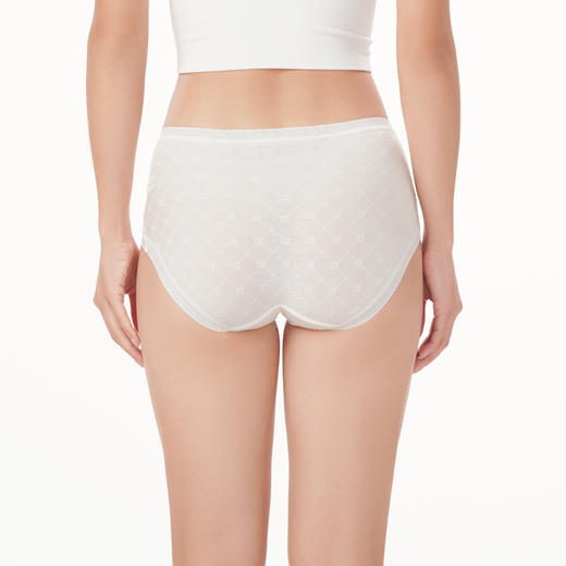 都市丽人基础系列舒肤棉内裤女棉提花纯棉女士内裤中腰平角内裤LK45A9 商品图3